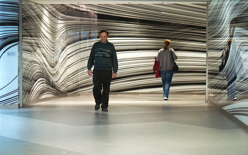 5 - A hypnotic, flowing art installation by Austrian artist Peter Kogler located in the underground passage of the Sun Plaza Shopping Center